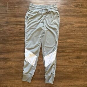 Nike Women's Small Grey Sweatpants Joggers With Pink Logo